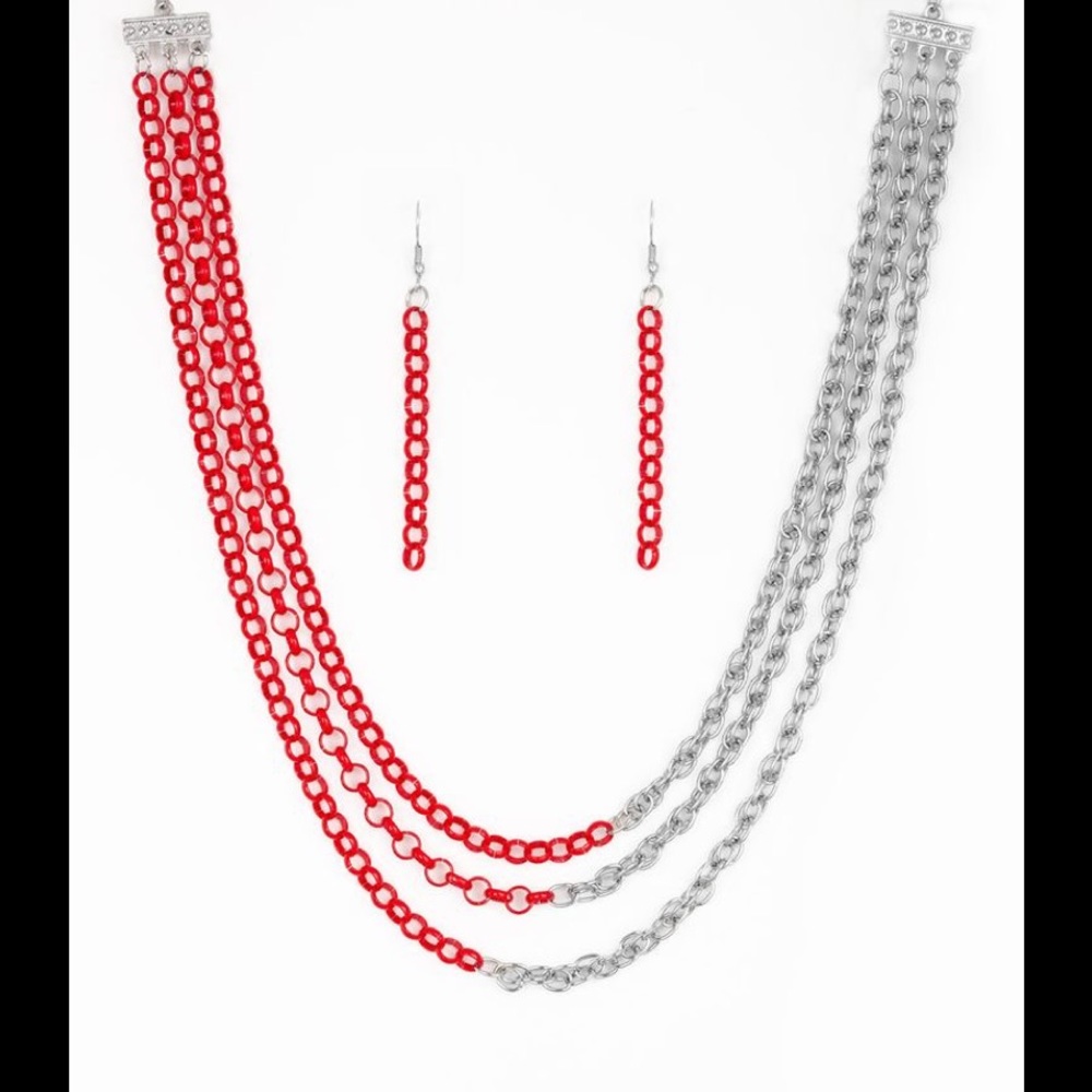 ✨3 for $10✨ Red and Silver necklace